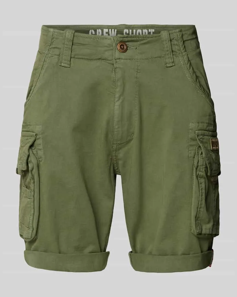 Alpha Industries Regular Fit Cargoshorts mit Label-Stitching Modell 'CREW SHORT Gruen