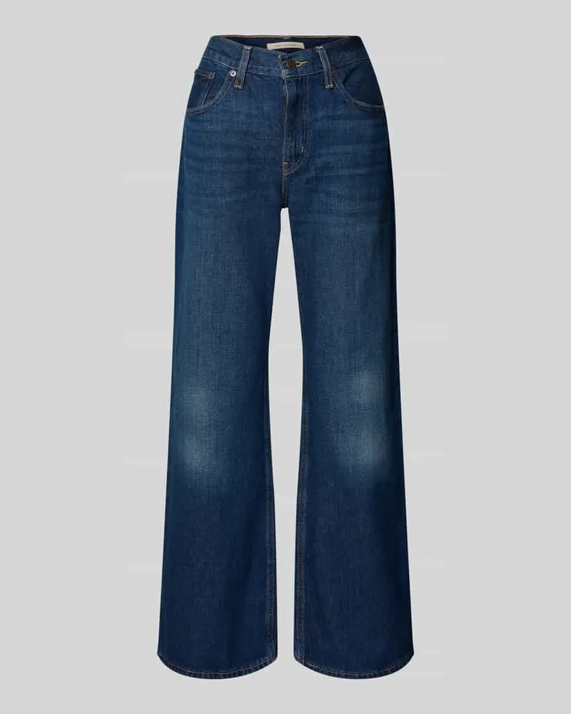 Levi's Wide Leg Jeans mit 5-Pocket-Design Modell 'MIDDY Dunkelblau