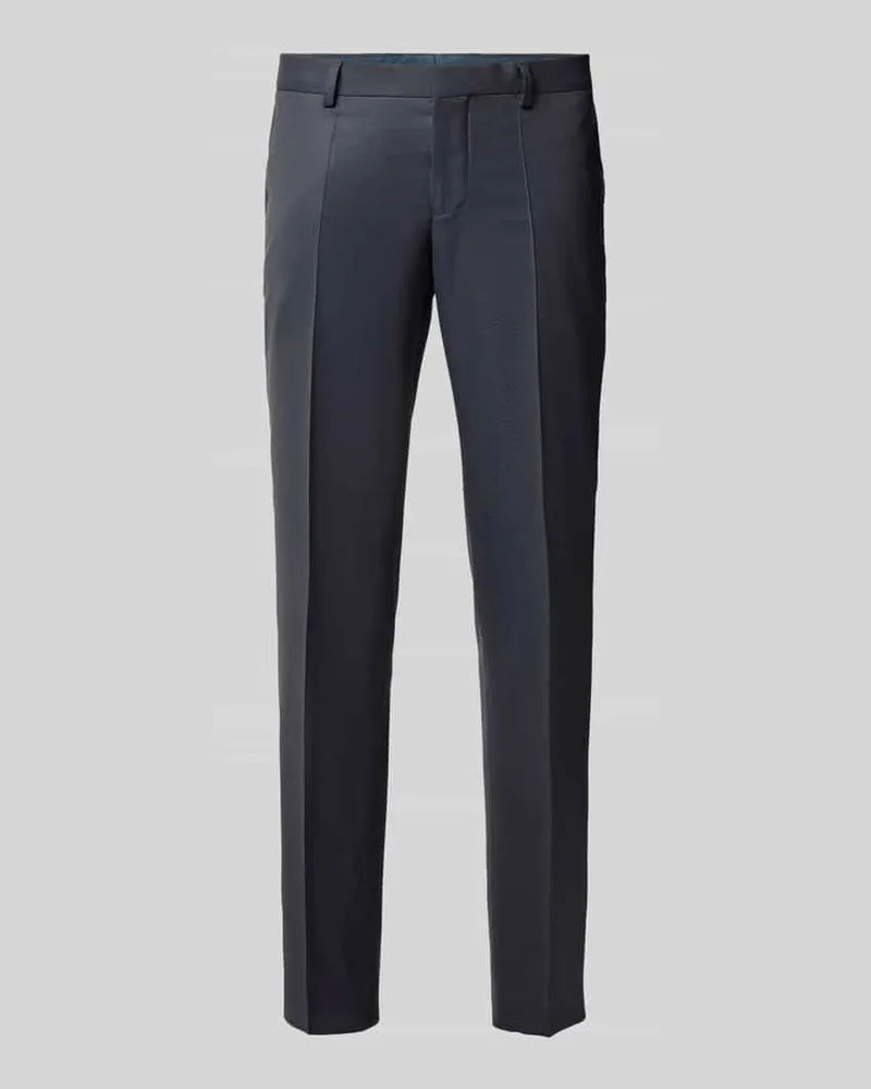 HUGO BOSS Slim Fit Anzughose mit Bügelfalten Modell 'Leon Marine