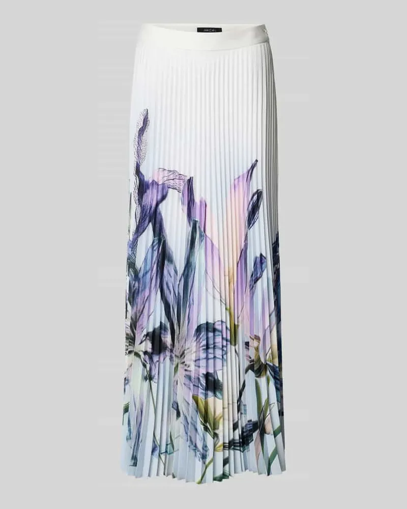 Marc Cain Plisseerock mit Label-Detail und seitlichem Reißverschluss Weiss