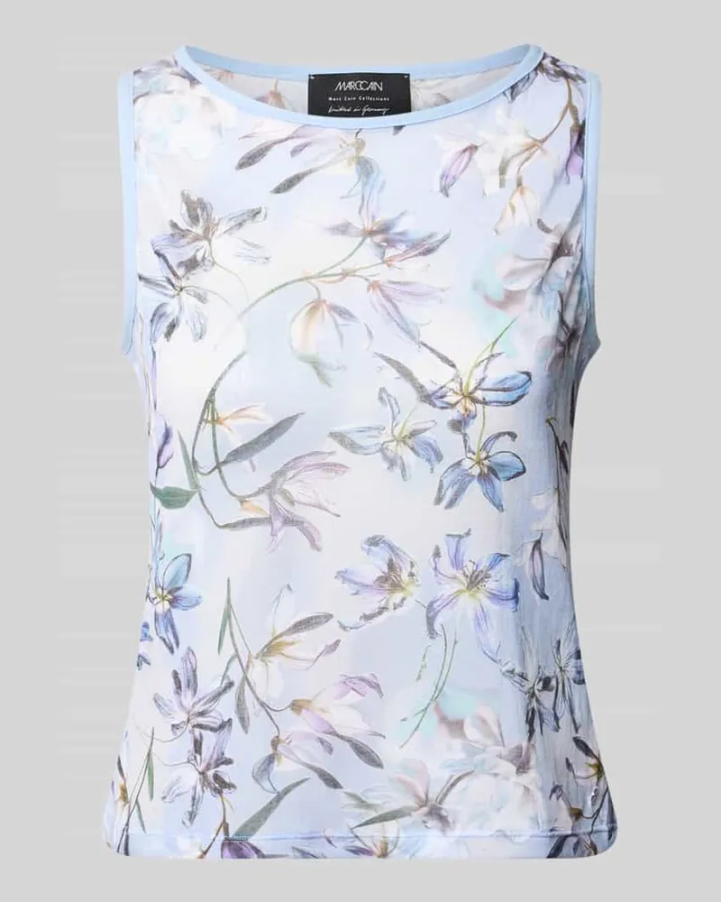 Soyaconcept Top im Allover-Look mit Rundhalsausschnitt Hellblau