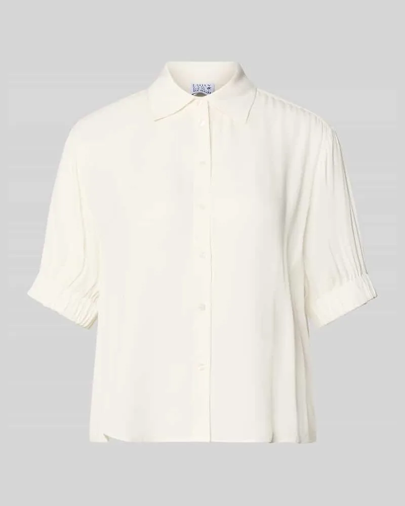 Emily van den Bergh Regular Fit Bluse aus Viskose mit 1/2-Arm Offwhite