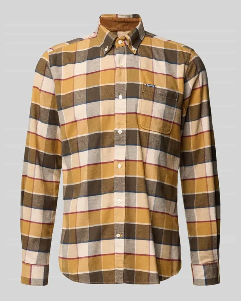 Barbour Tailored Fit Freizeithemd aus reiner Baumwolle Schlamm