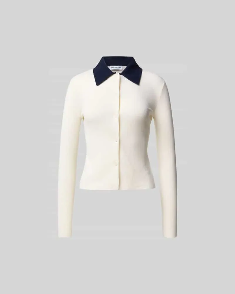 Self-Portrait Cardigan in Strick-Optik Ecru