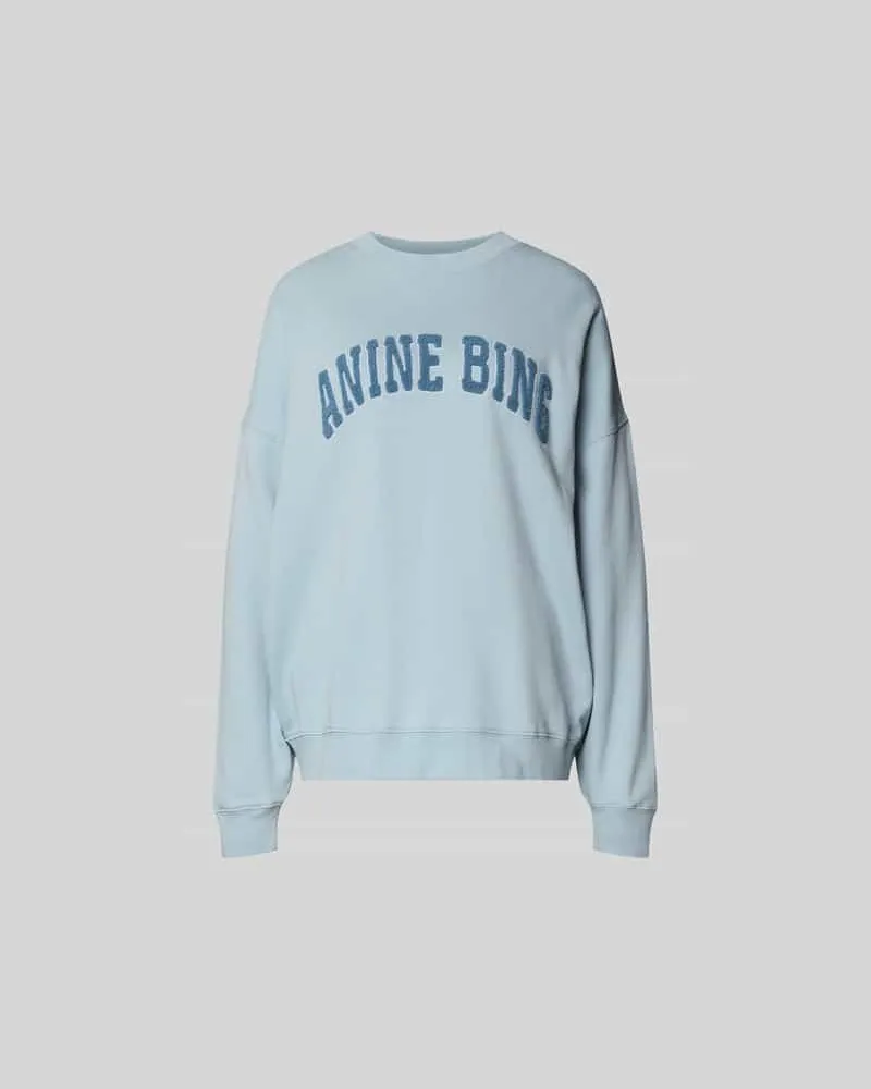 Anine Bing Oversized Sweatshirt mit Logo-Detail Hellblau