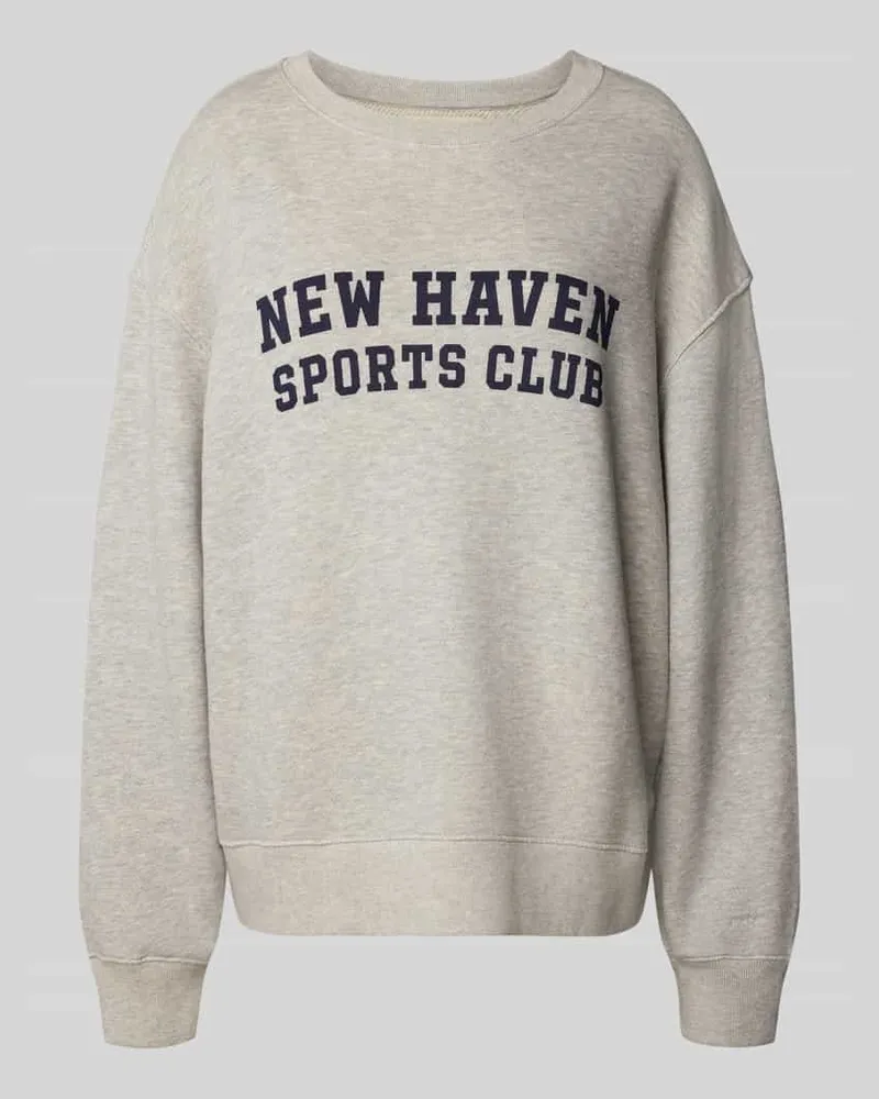 Gant Oversized Sweatshirt aus reiner Baumwolle mit Statement-Print Hellgrau