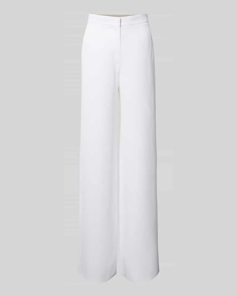 Max Mara Straight Leg Stoffhose aus Viskose-Leinen-Mix Modell 'VICARIO Weiss