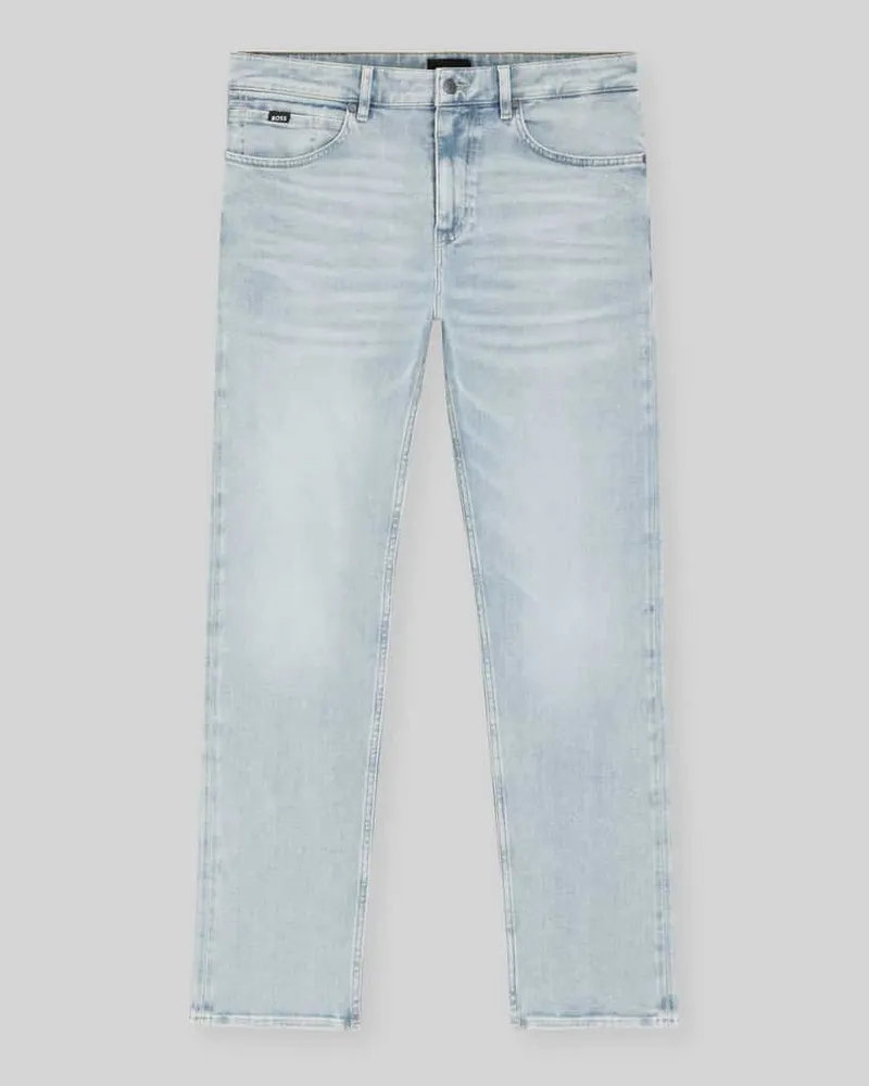 HUGO BOSS Straight Fit Jeans aus Baumwoll-Mix Modell 'C-OGDEN Hellblau