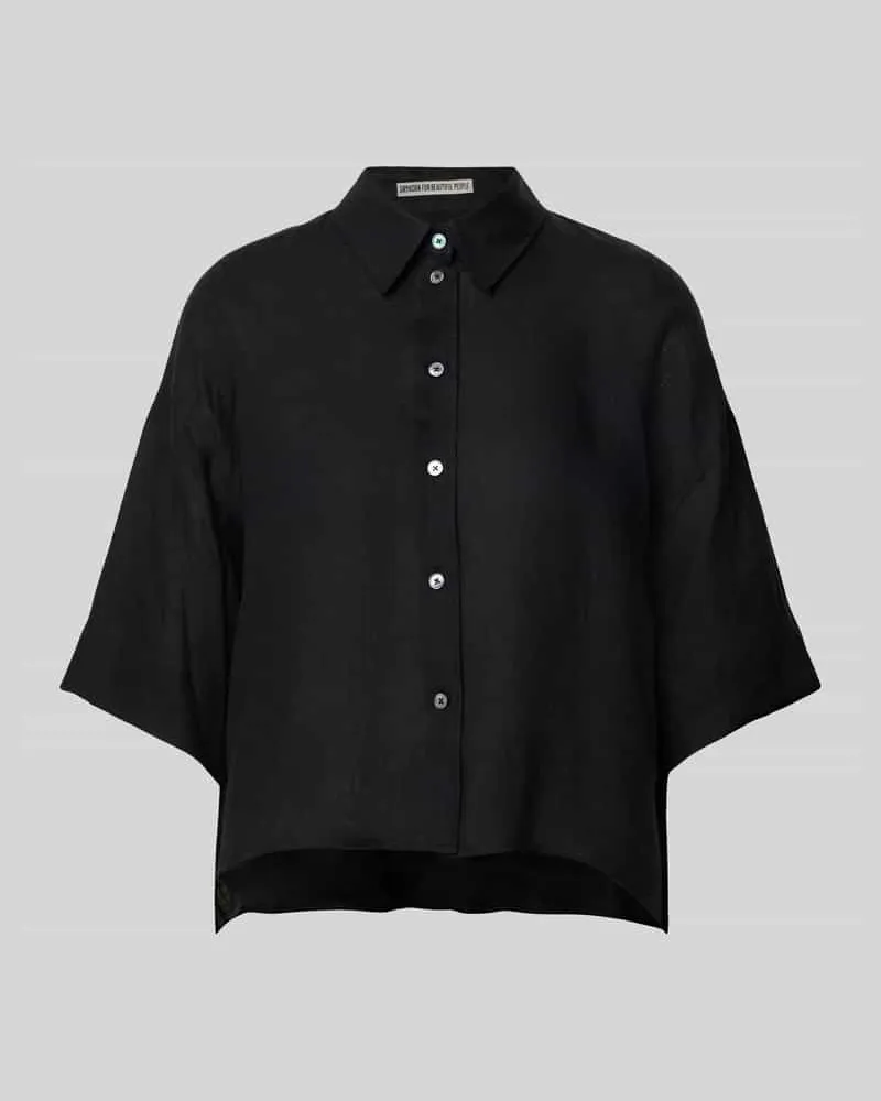 Drykorn Leinenhemd mit Umlegekragen Modell 'YARIKA Black