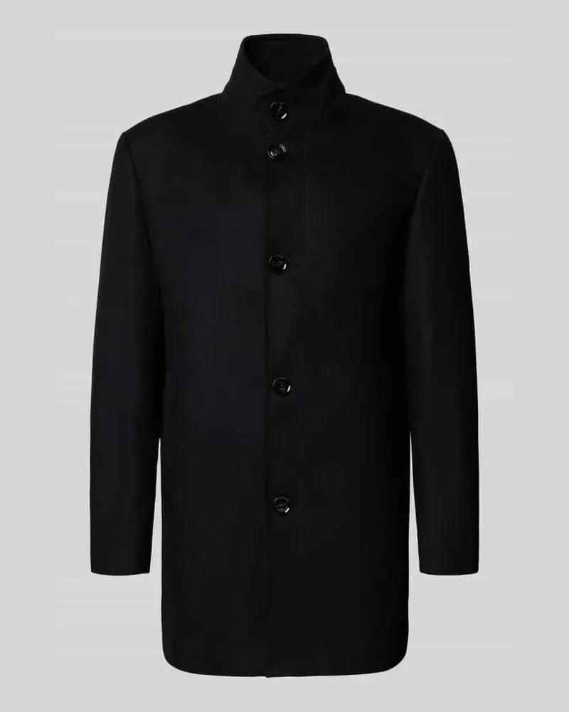 Strellson Regular Fit Wollmantel mit Stehkragen Modell 'FINCHLEY Black