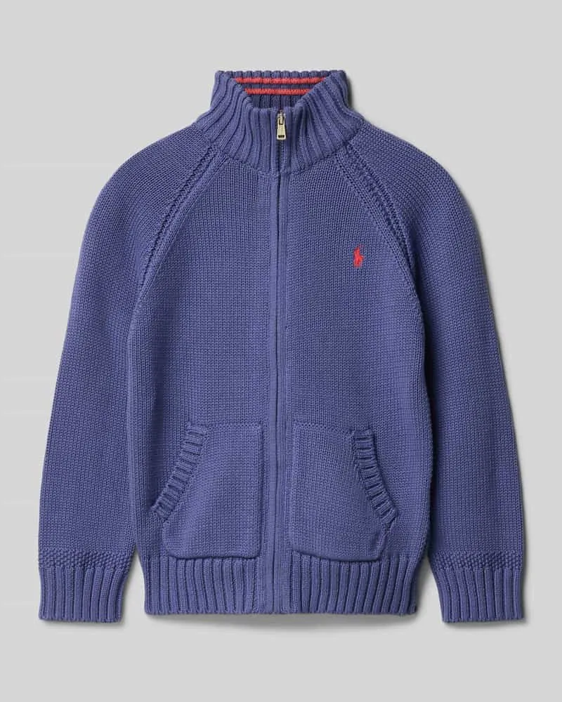 Ralph Lauren Strickjacke mit Label-Stitching und Eingrifftaschen Blau
