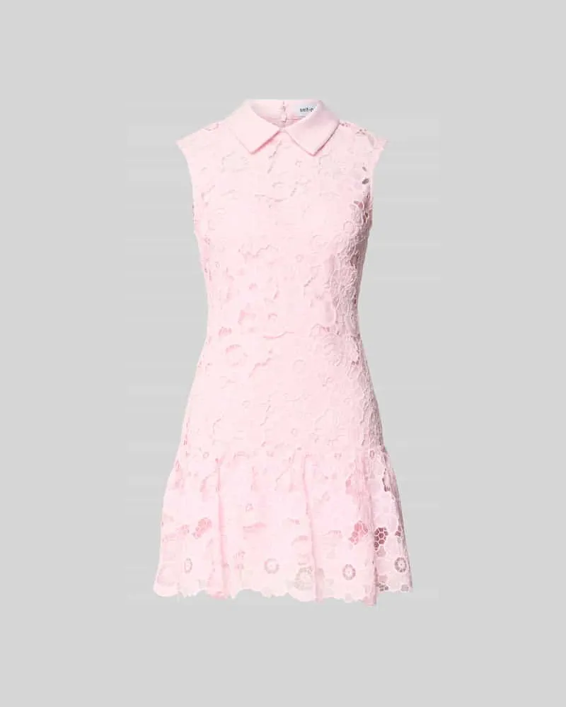 Self-Portrait Minikleid aus Spitze Rosa