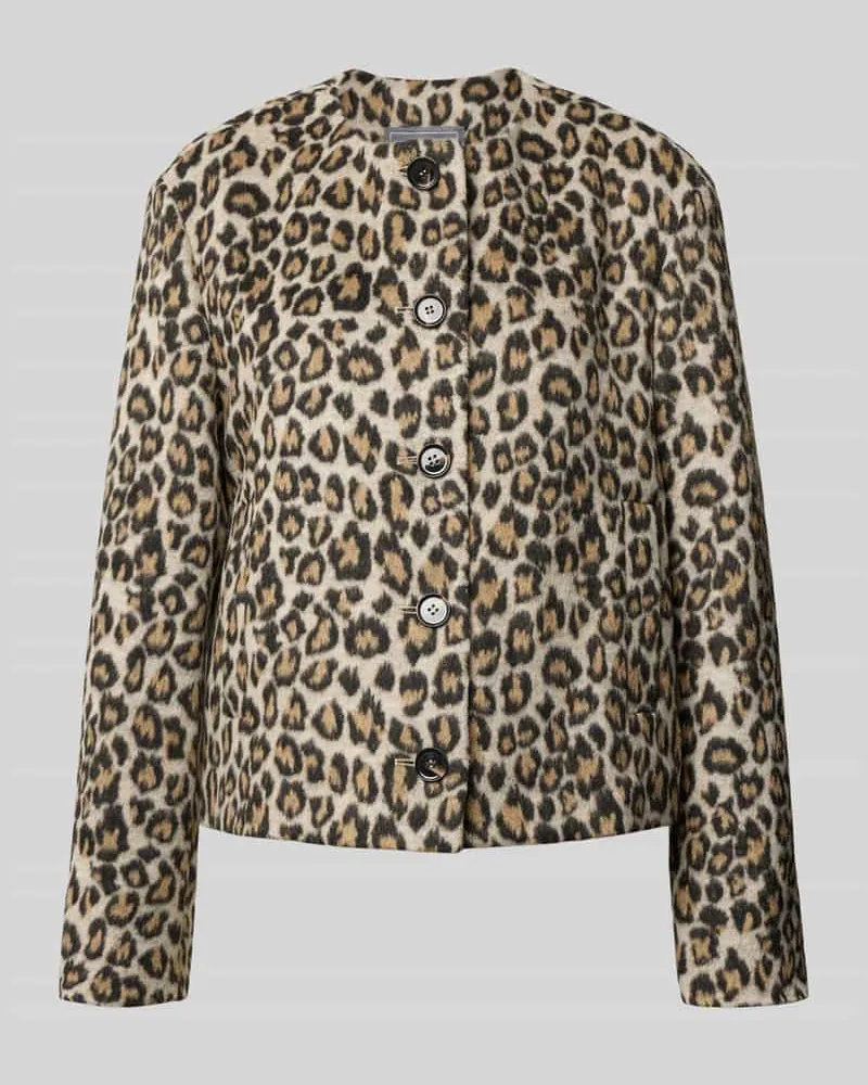 White Label Blazer mit Rundhalsausschnitt und Knopfleiste Beige