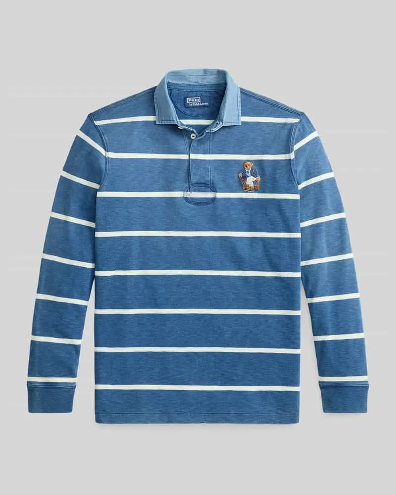 Ralph Lauren Regular Fit Poloshirt aus reiner Baumwolle mit Polo-Bear-Stitching Jeansblau