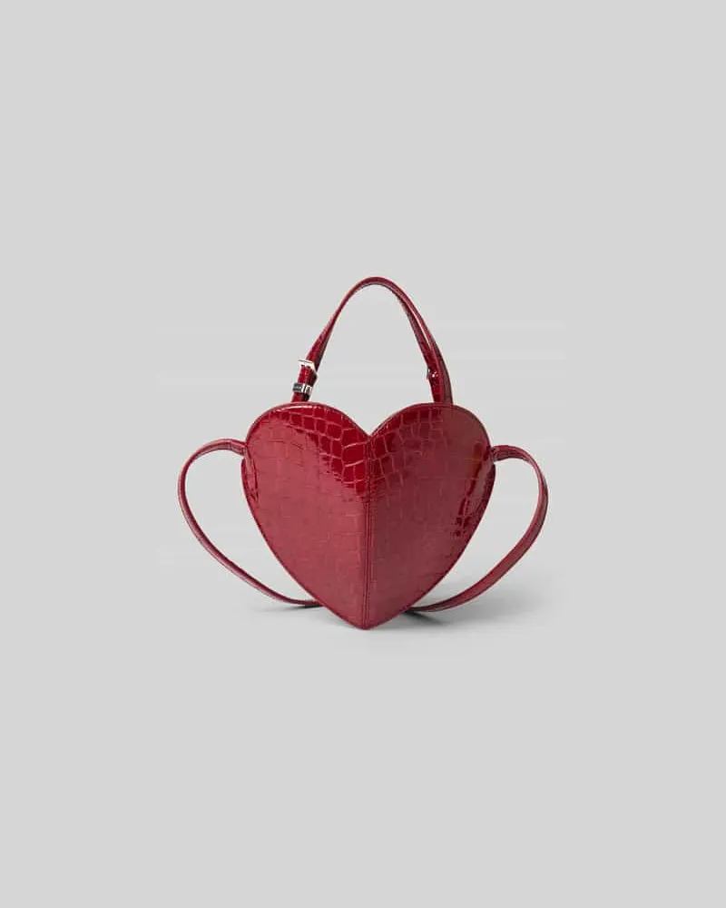 ROTATE Birger Christensen Crossbody Bag aus echtem Leder Rot