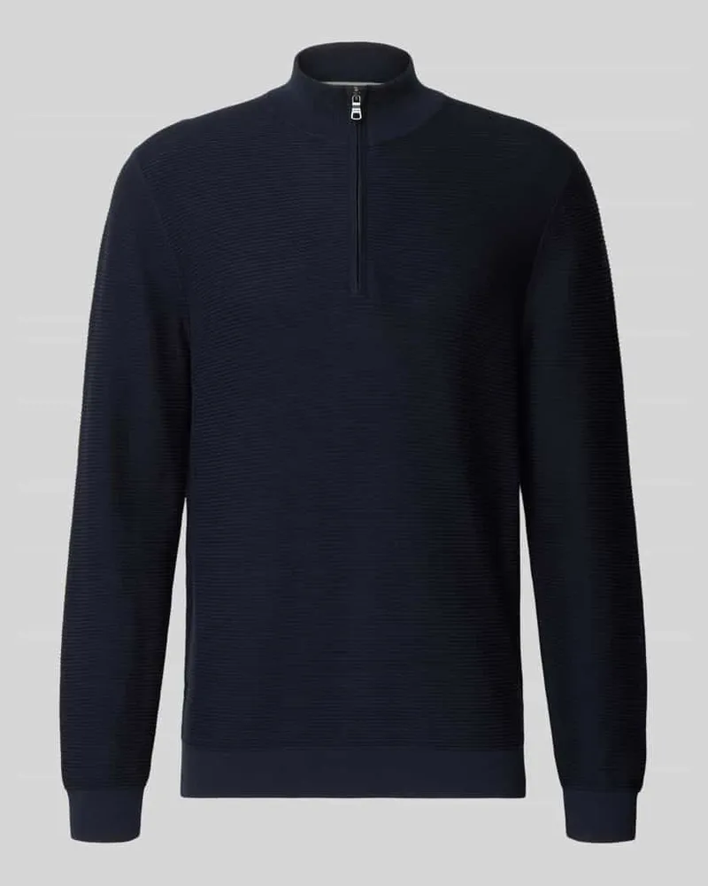 Olymp Strickpullover mit Troyer-Kragen Marine