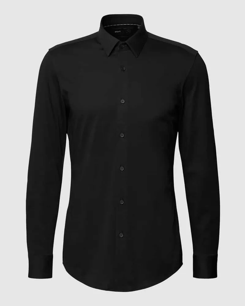 HUGO BOSS Slim Fit Businesshemd mit Stretch-Anteil Black