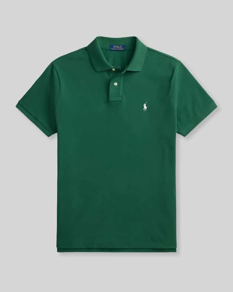 Ralph Lauren Slim Fit Poloshirt aus reiner Baumwolle Dunkelgruen