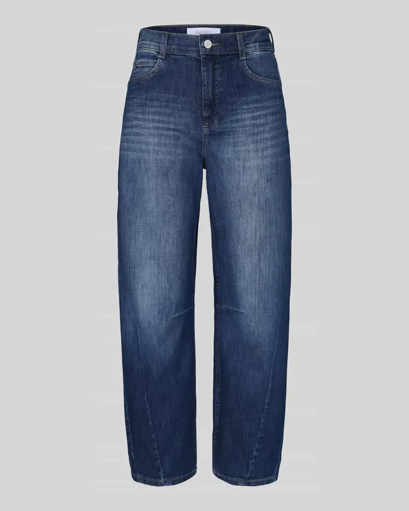 ANGELS  Regular Fit Barrel Jeans aus Baumwoll-Mix Modell 'ELLY Blau