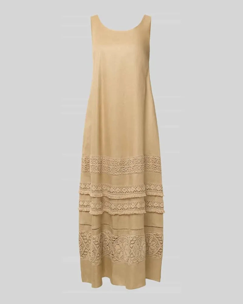 Max Mara Fließendes Freizeitkleid aus reinem Leinen Modell 'DOLMEN Sand