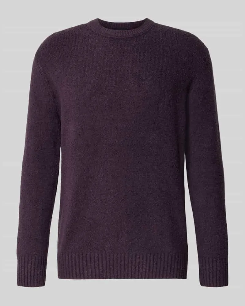 Strellson Regular Fit Strickpullover mit Wollanteil Modell 'BOSSE-R Aubergine