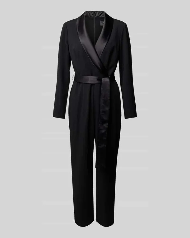 Adrianna Papell Jumpsuit mit Schalkragen Black