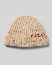 Marni Beanie mit Label-Stitching Offwhite