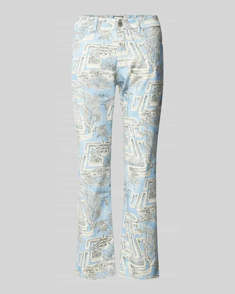 SEDUCTIVE  Slim Fit Hose mit Allover-Print Modell 'CLAIRE Hellblau