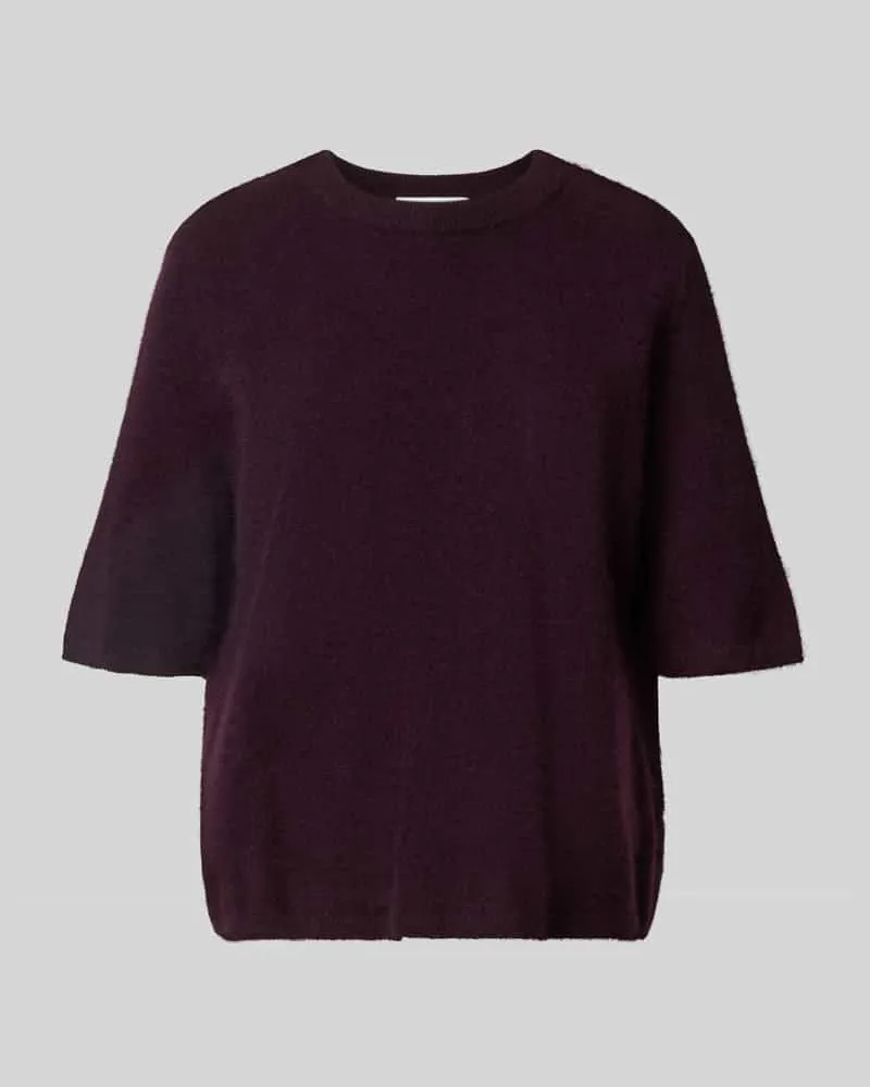 COMMA Relaxed Fit Strickpullover aus reiner Wolle Bordeaux