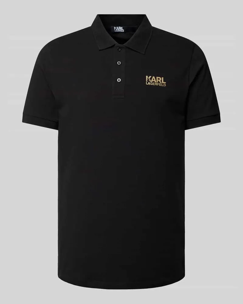 Karl Lagerfeld Poloshirt mit Logo-Print Gold