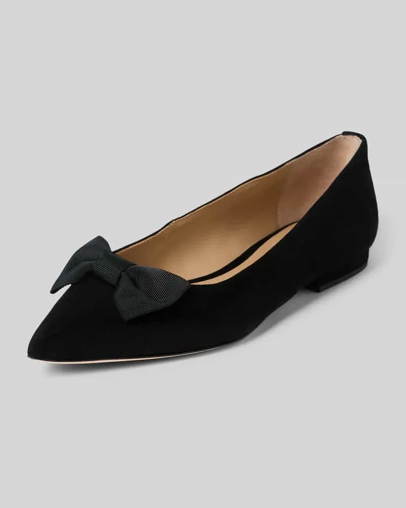 Ralph Lauren Ballerinas aus Leder mit Schleifen-Applikation Modell 'LONDYN Black