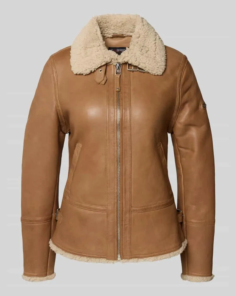 CABRINI Lammnappa Jacke mit Umlegekragen Beige