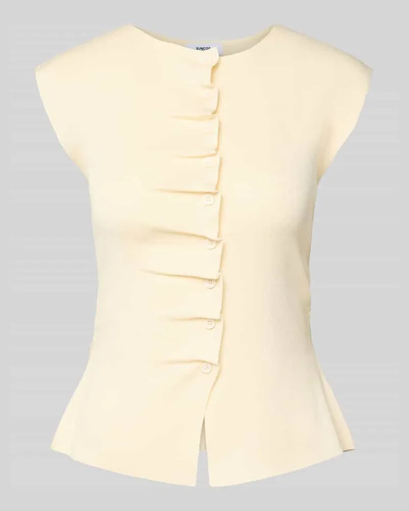 Suncoo Strickshirt mit Rüschen Modell 'PAGNI Offwhite