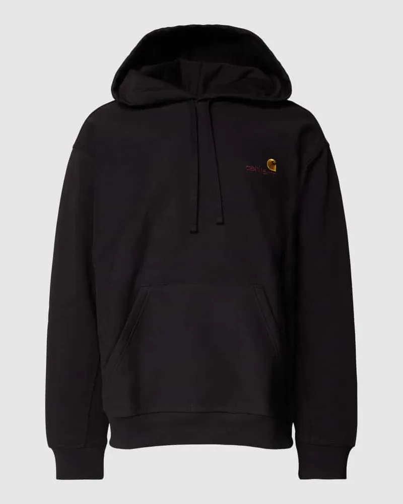 Carhartt WIP Hoodie mit Label-Stitching Modell 'HOODED AMERICAN SCRIPT Black