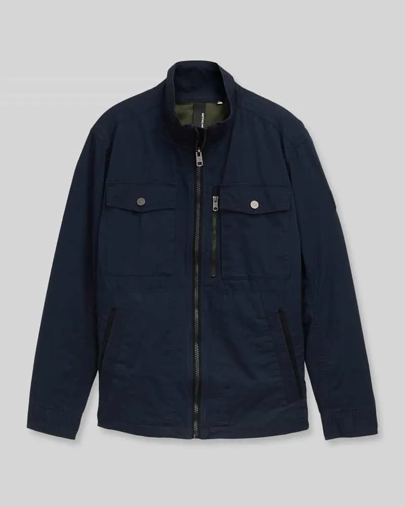 Tom Tailor Regular Fit Jacke aus reiner Baumwolle Marine