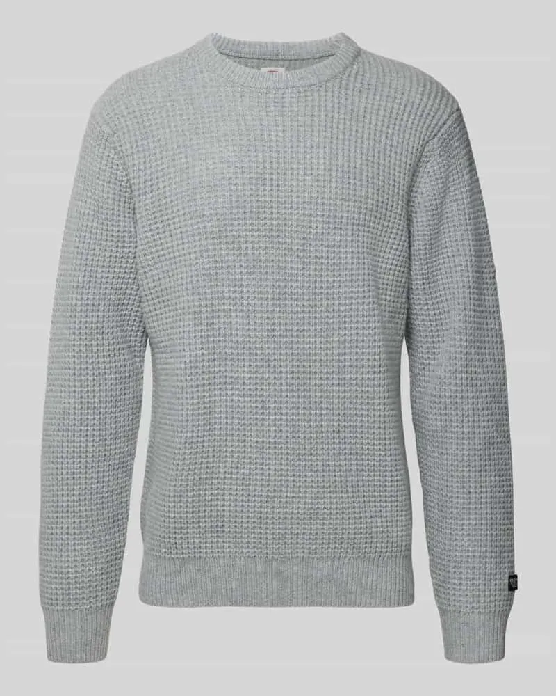 Levi's Strickpullover aus Woll-Mix mit Rundhalsausschnitt Hellgrau