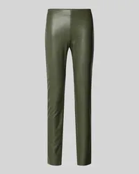 RAFFAELLO ROSSI  Skinny Fit Hose in Leder-Optik Oliv