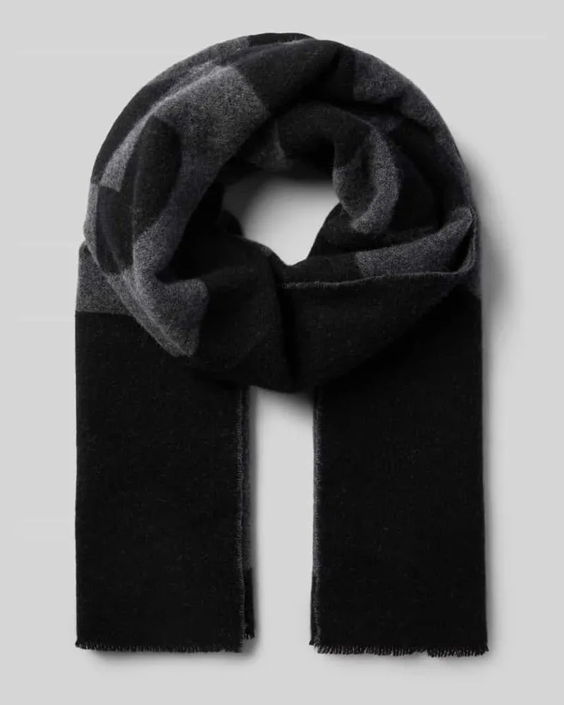 HUGO BOSS Schal aus Woll-Mix Modell 'MARTYN Black