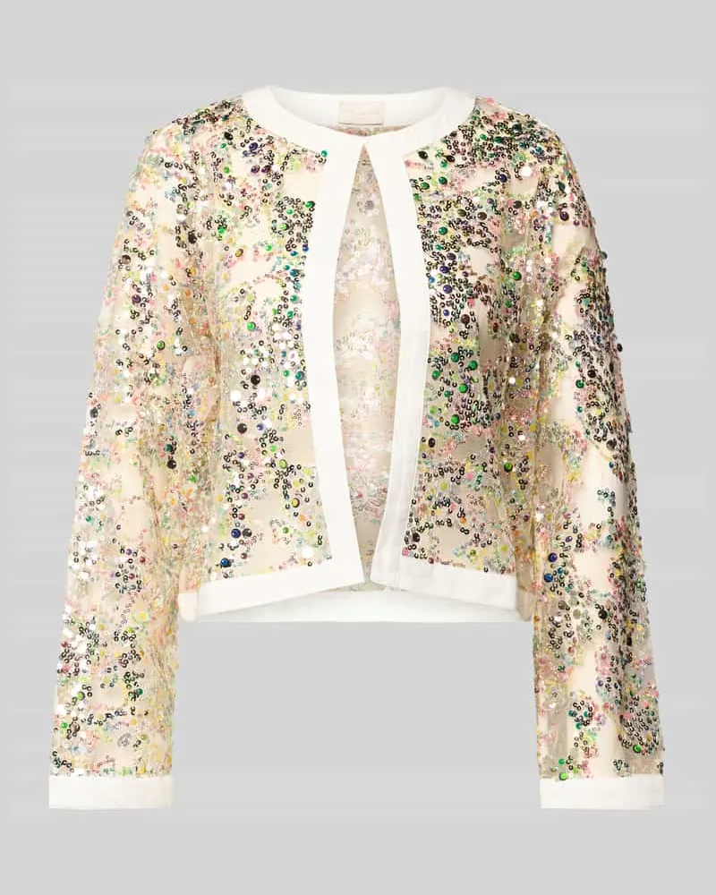 Milano Italy Semitransparente Jacke mit Pailletten Mint