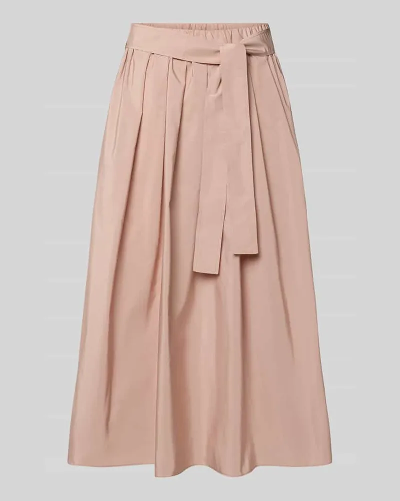 Max Mara Ausgestellter Midi-Rock mit Taillengürtel Hellrosa