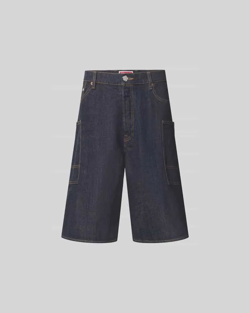 Kenzo Straight Fit Shorts in Denim-Optik Dunkelblau