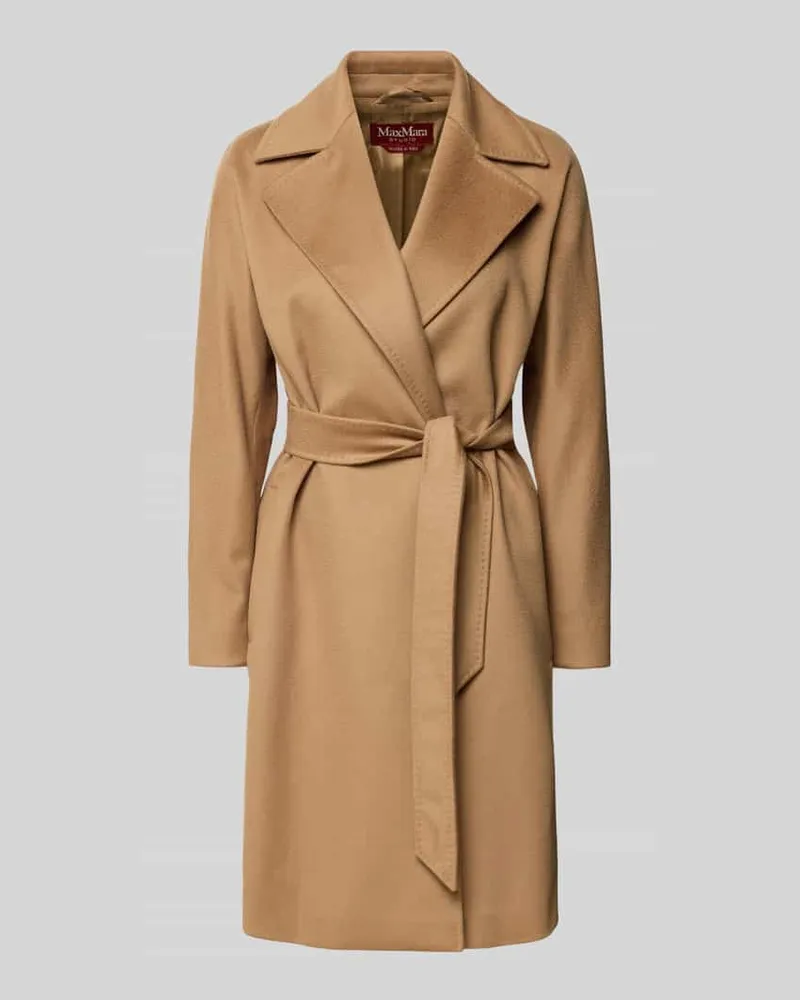 Max Mara Wollmantel mit Bindegürtel Camel