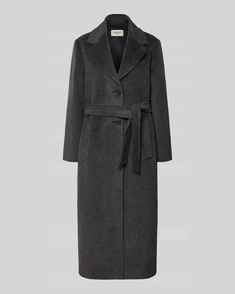 Max Mara Wollmantel mit Bindegürtel Modell 'WKDBRONTE Anthrazit