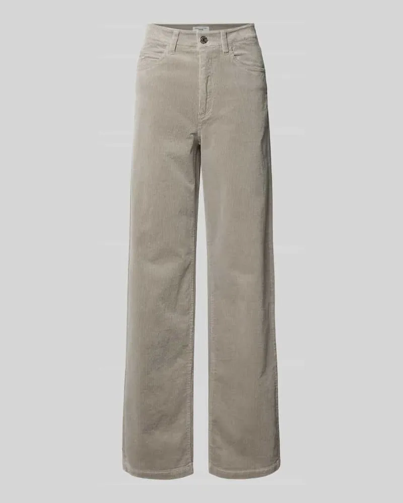 Marc O'Polo Wide Leg Cordhose aus Baumwoll-Mix Hellgrau
