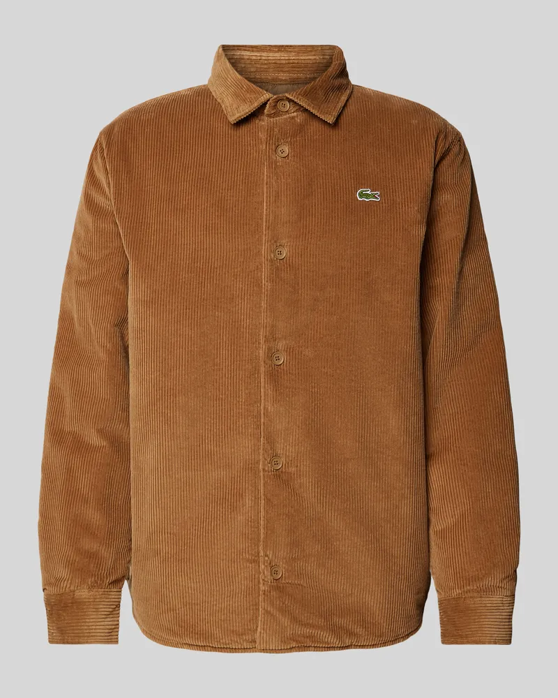 Lacoste Regular Fit Cordhemd mit Logo-Patch Modell 'CORDUROY Beige