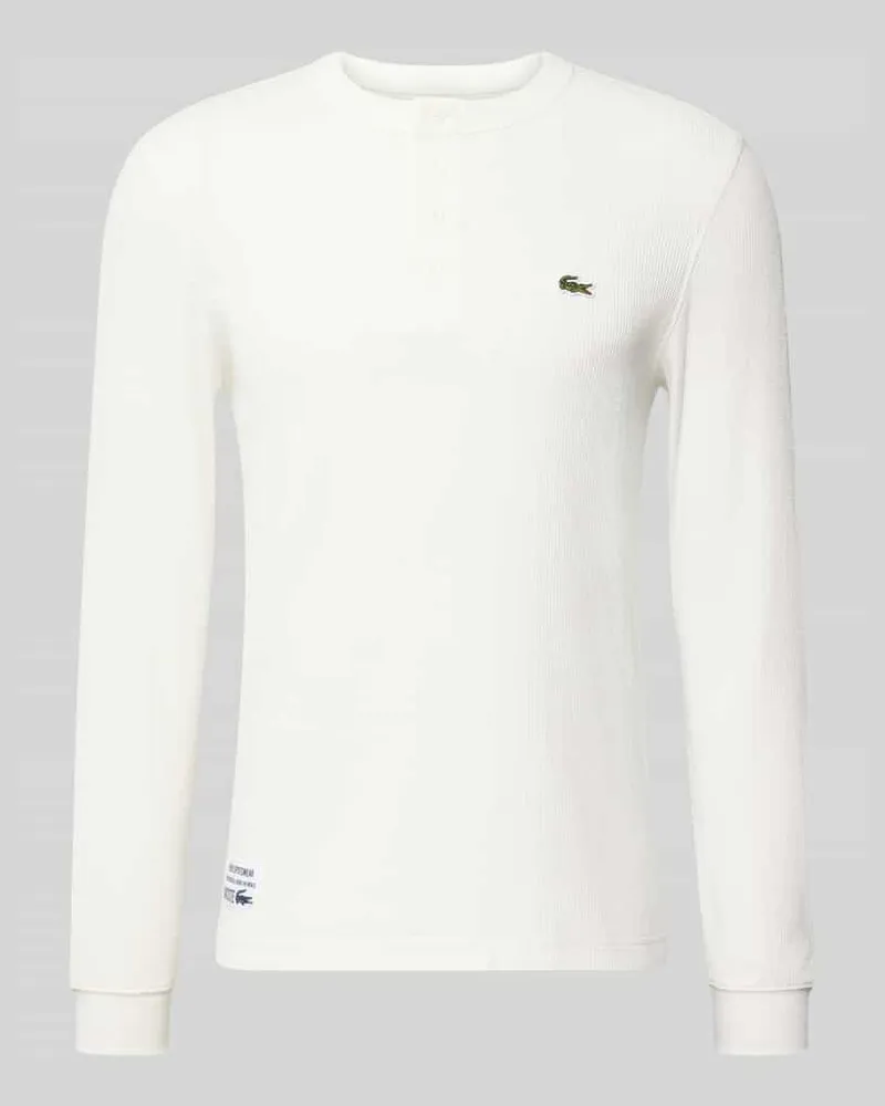 Lacoste Regular Fit Langarmshirt aus Baumwoll-Mix Modell 'SERAFINO Offwhite