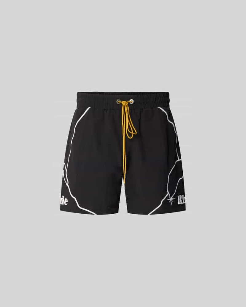 RHUDE Shorts mit Label-Stitching Black