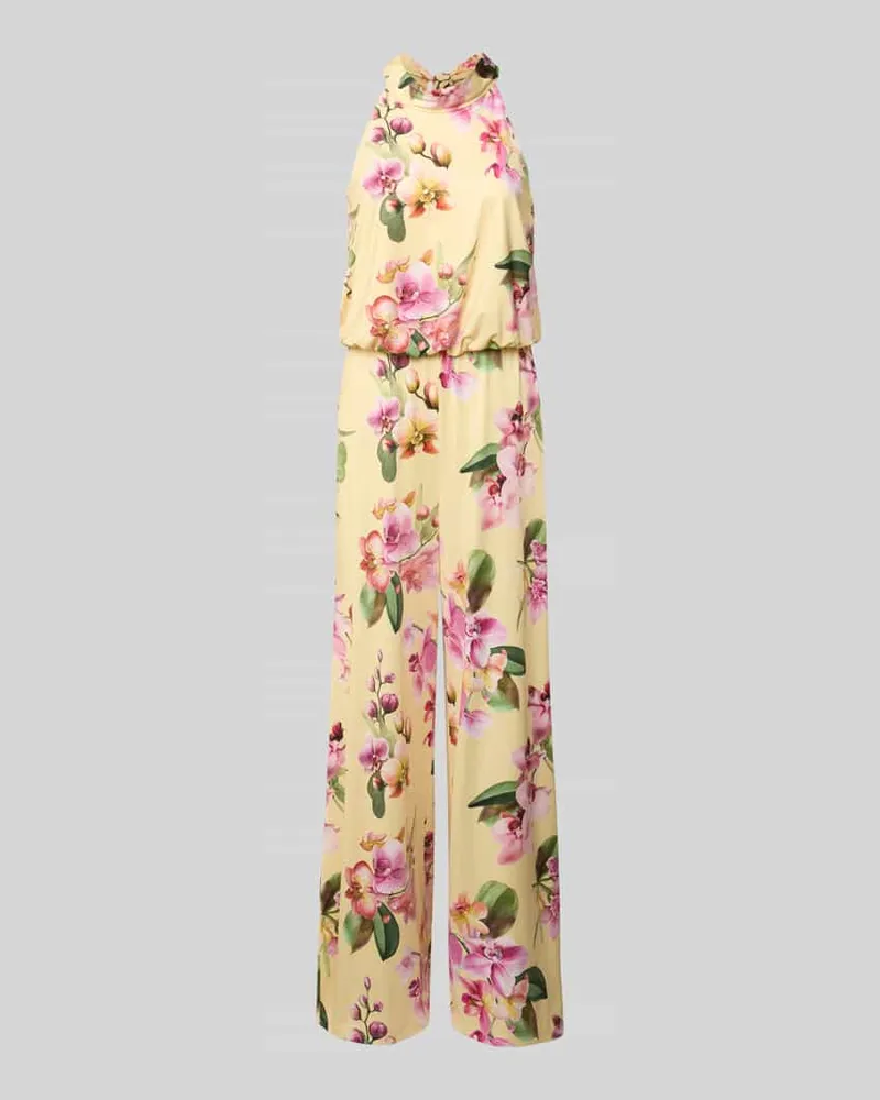 Vera Mont Regular Fit Jumpsuit mit floralem Allover-Print Gelb