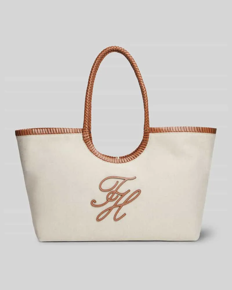 Tommy Hilfiger Shopper aus reinem Leinen Sand