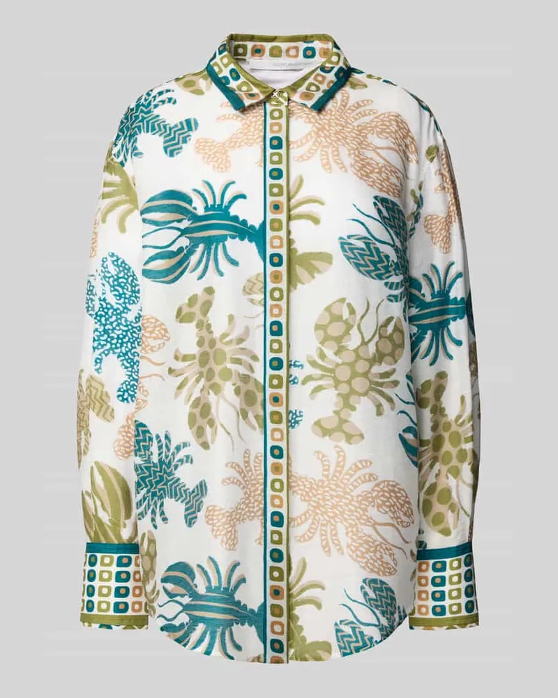 Herzen's Angelegenheit Regular Fit Bluse mit verdeckter Knopfleiste Oliv